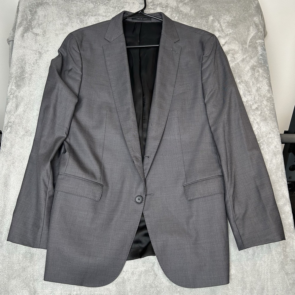 Boss Hugo Boss Men's Gray Suit Colombo Silk-Wool Jacket Size 44R Blazer